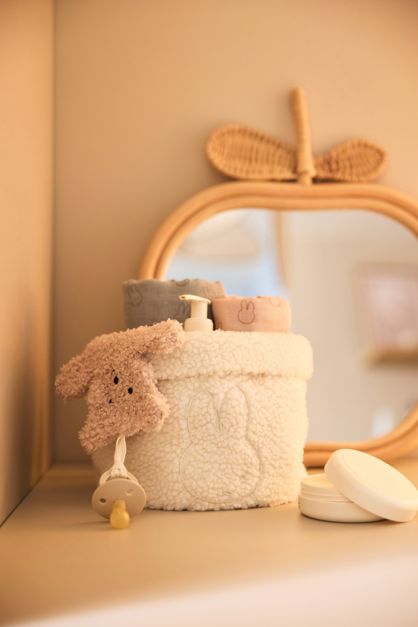 Coș de depozitare Miffy Teddy din pluș moale ivory Jollein [2]