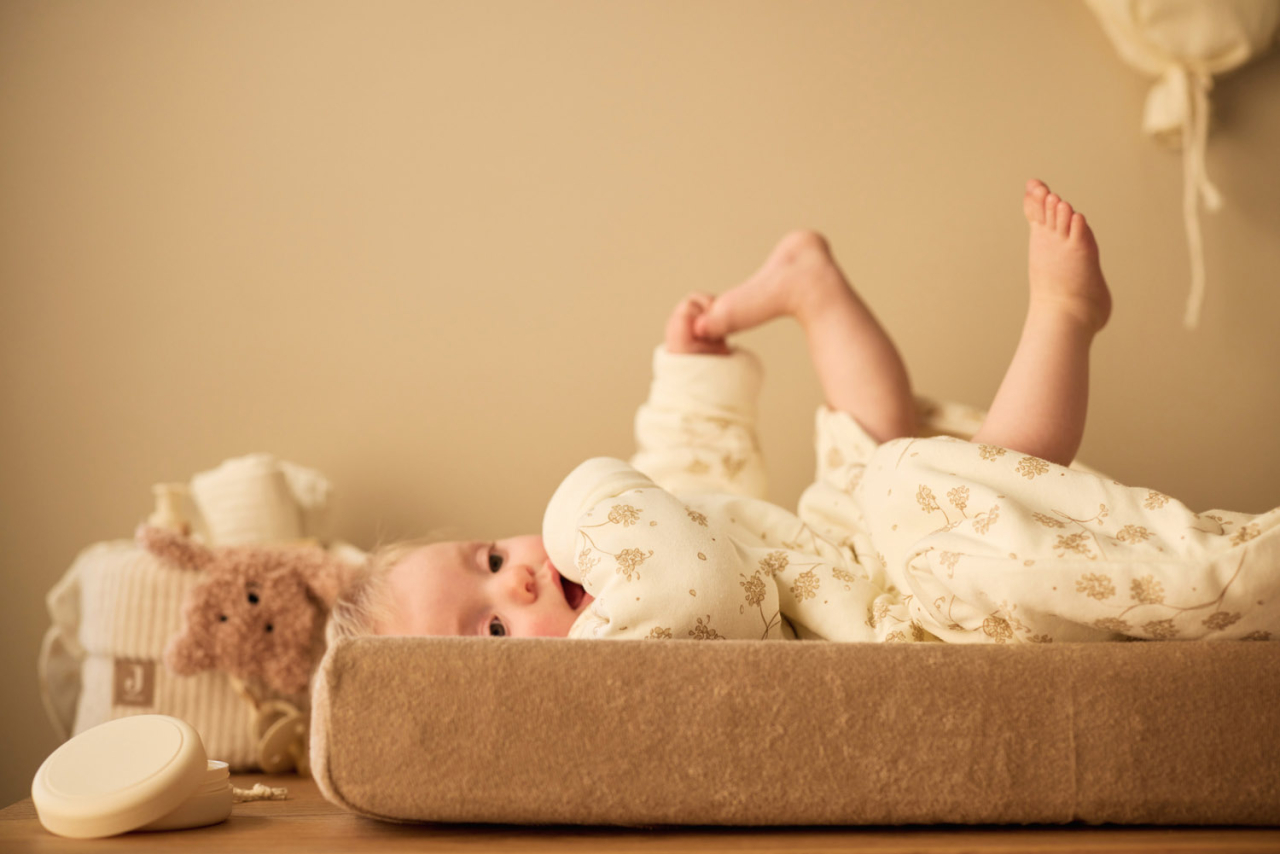 Coș de depozitare pentru comoda din camera copilului Cloudy Rib Oatmeal – Jollein [4]