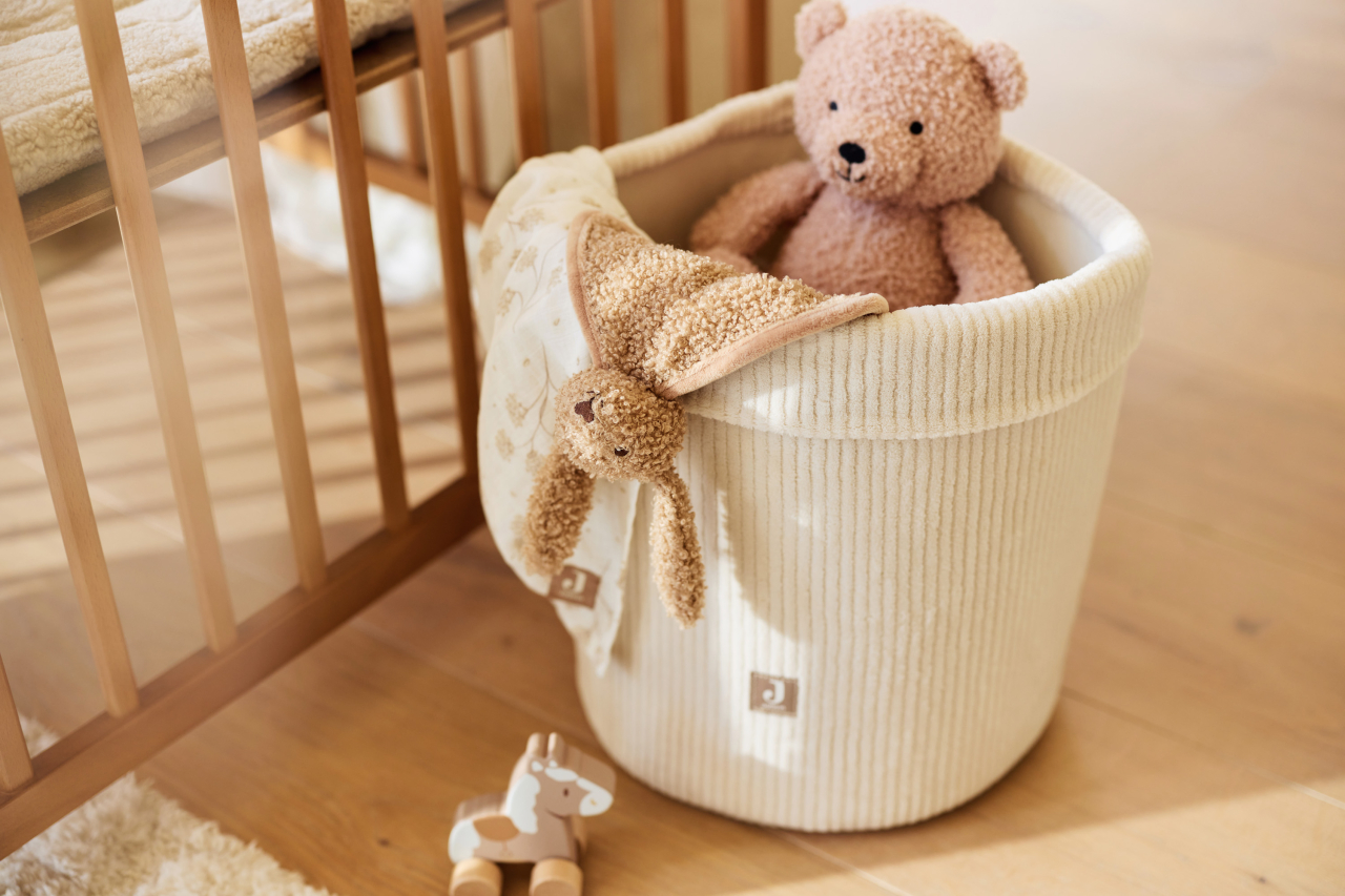 Coș depozitare cameră copii Ivory Cloudy Rib Oatmeal Jollein [6]