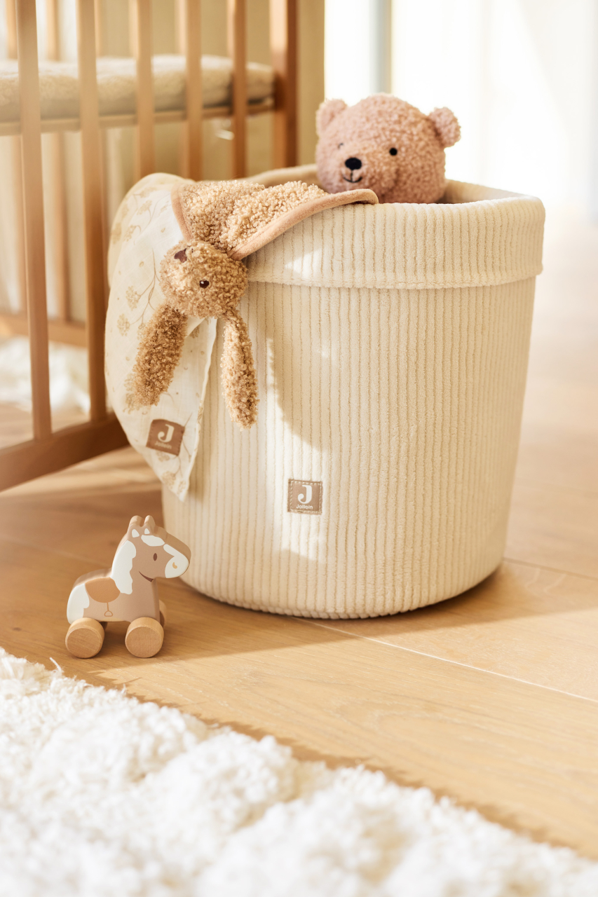 Coș depozitare cameră copii Ivory Cloudy Rib Oatmeal Jollein [4]
