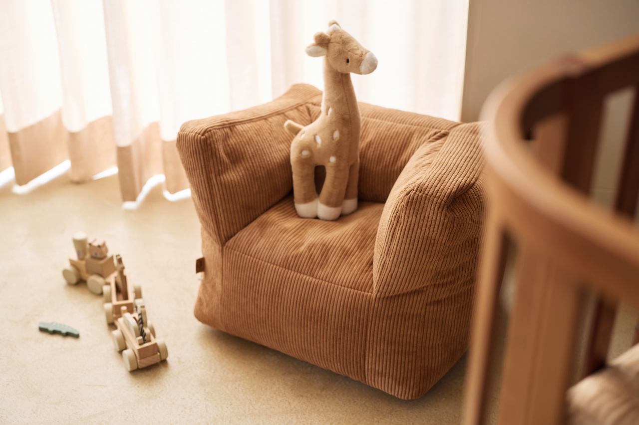 Fotoliu pentru copii Beanbag Corduroy Caramel Jollein [6]