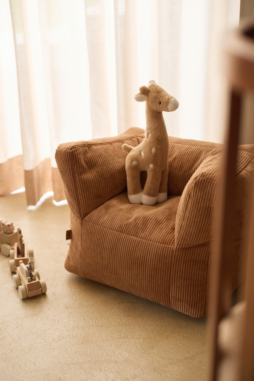 Fotoliu pentru copii Beanbag Corduroy Caramel Jollein [5]