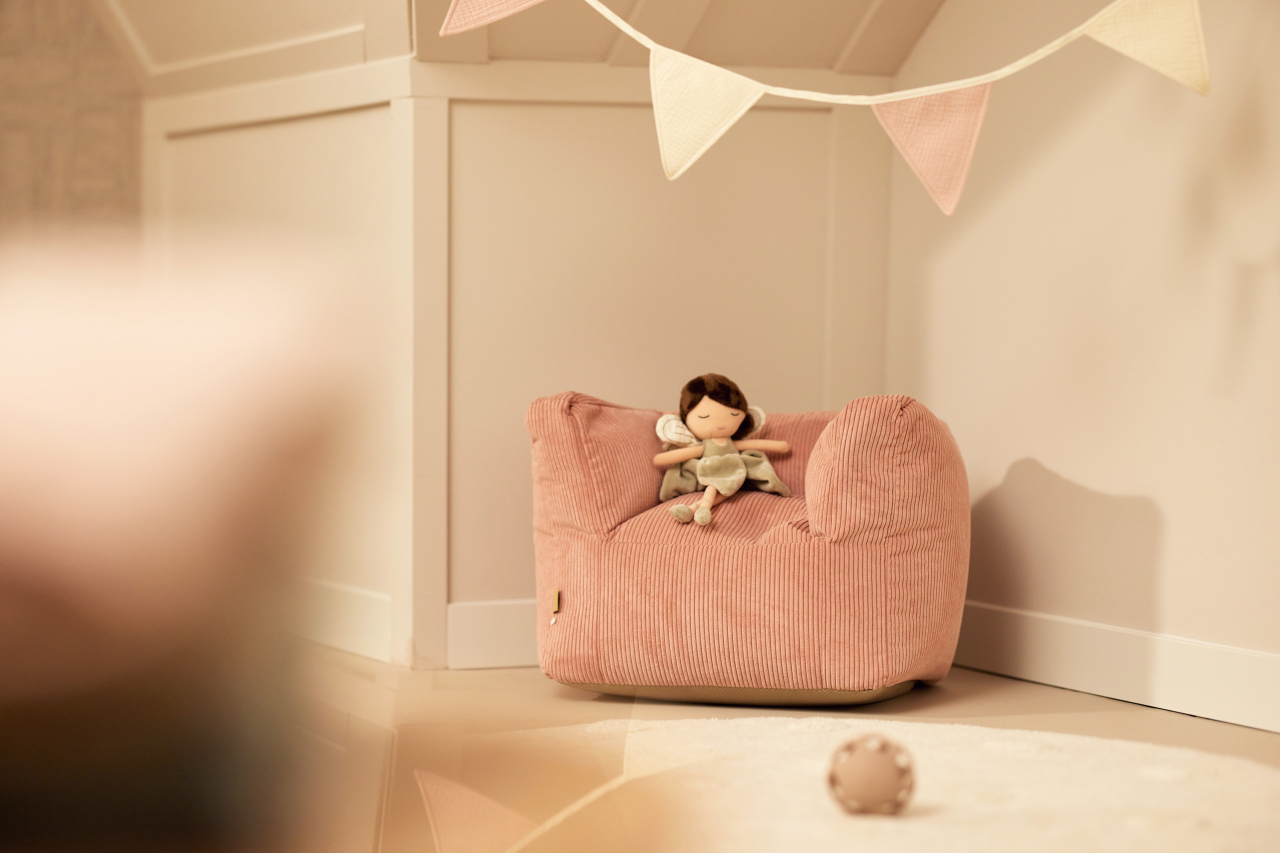 Fotoliu pentru copii Beanbag Corduroy Wild Rose Jollein [5]
