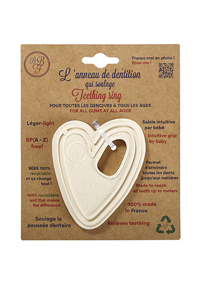 Jucărie dentiție bebeluși inimioară off white – Le Biberon Français [2]