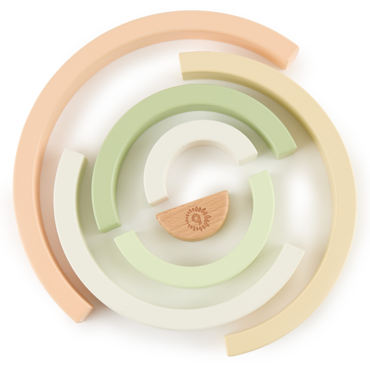 Jucarie montessori din lemn pentru bebelusi, Curcubeu Bunny Fine Bieco [11]