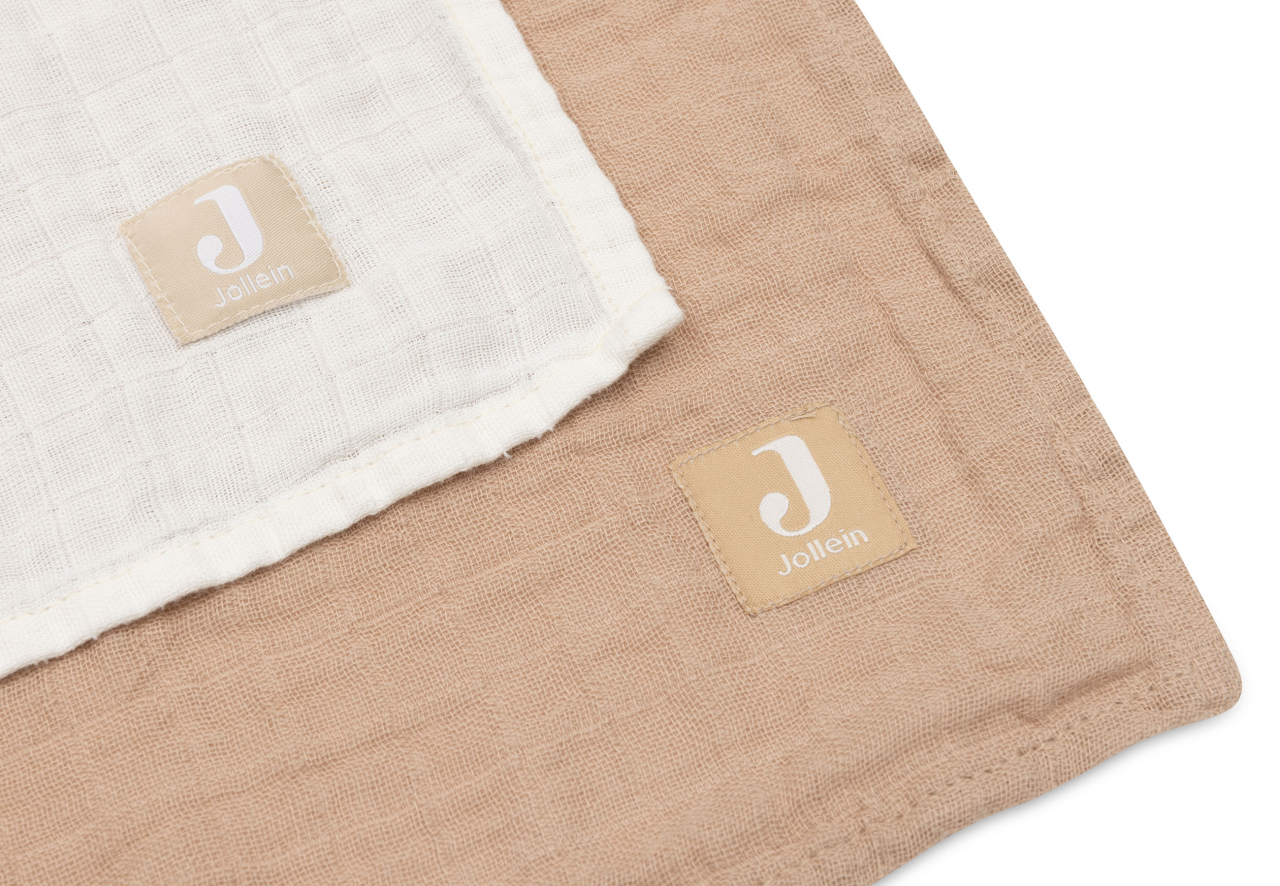 Muselină bebeluși bumbac Oeko-Tex set 2 bucati 115x115 cm Biscuit/Ivory Jollein [4]