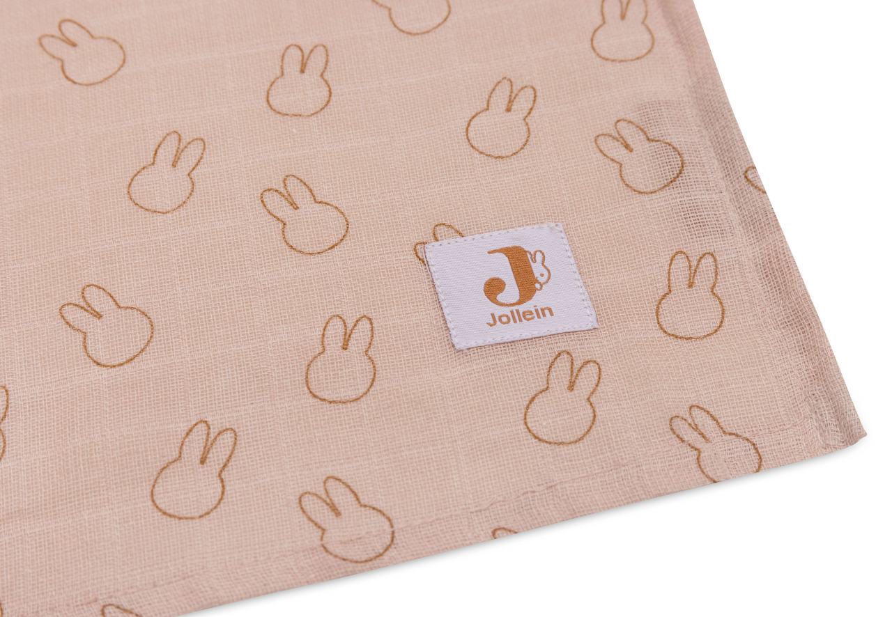 Muselină bebeluși bumbac set 2 bucati 115 x 115 cm cu siluete Miffy Jollein [7]