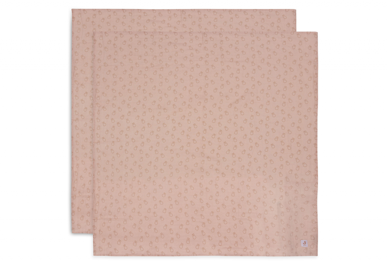 Muselină bebeluși bumbac set 2 bucati 115 x 115 cm cu siluete Miffy Jollein [1]