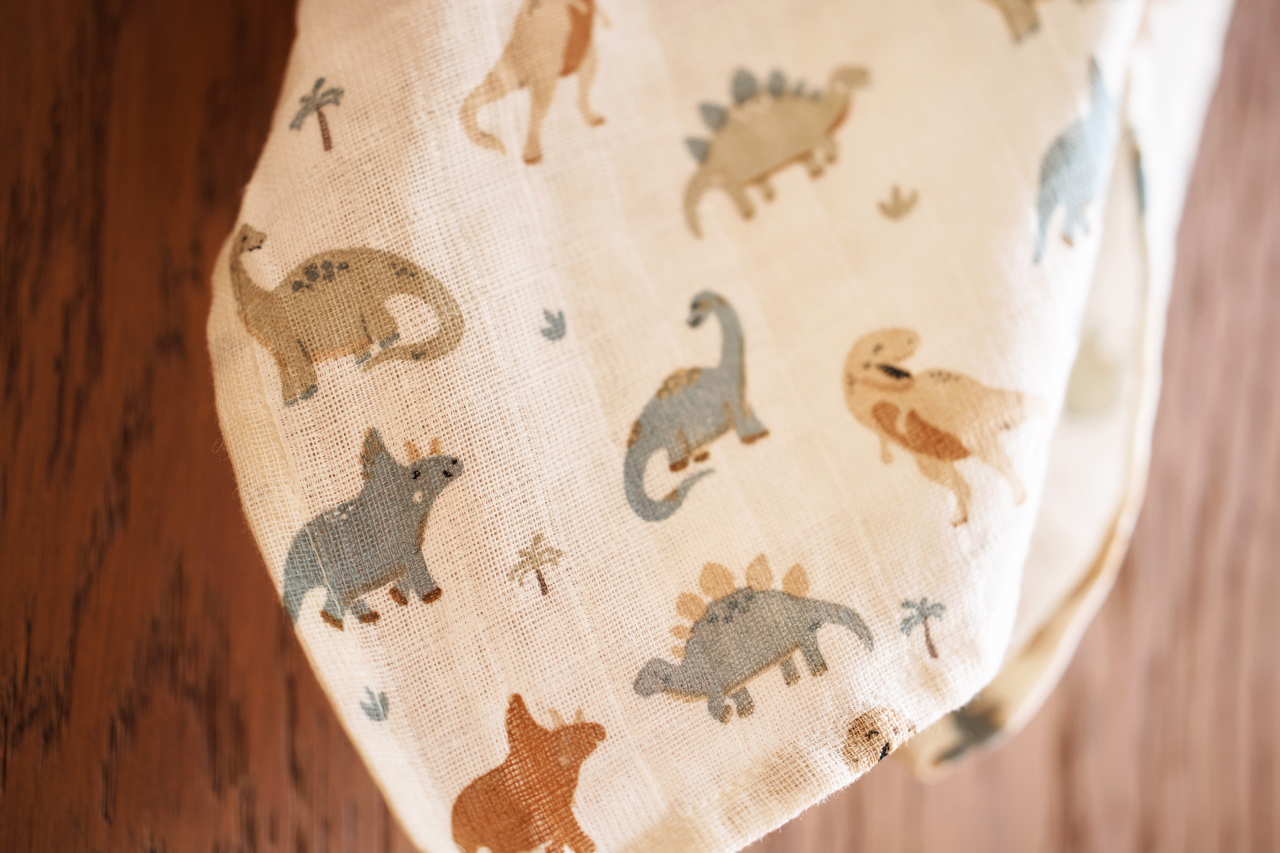 Muselină bebeluși bumbac set 3 bucati 70x70 cm cu dinozauri Roarsome Jollein [7]