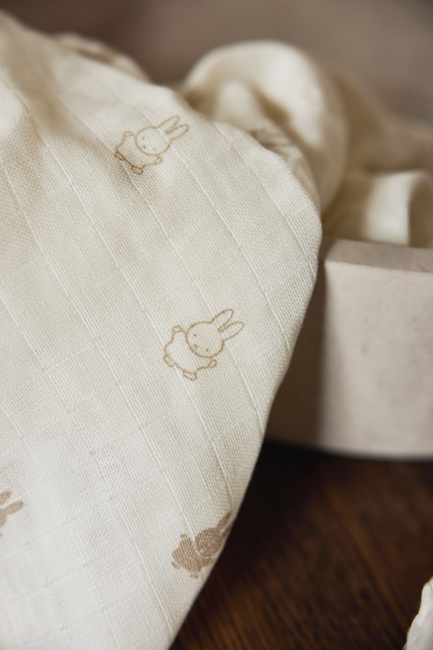 Muselină bebeluși bumbac set 3 bucati 70x70 cm ivory Miffy Jollein [5]