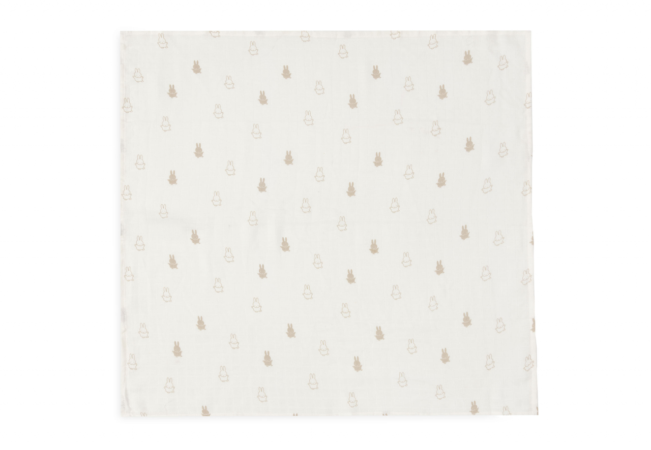 Muselină bebeluși bumbac set 3 bucati 70x70 cm ivory Miffy Jollein [2]