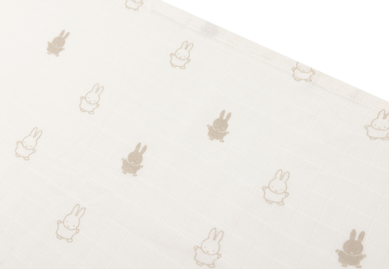 Muselină bebeluși bumbac set 3 bucati 70x70 cm ivory Miffy Jollein [3]
