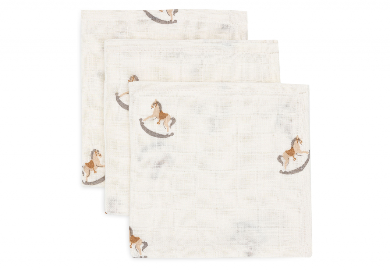 Muselină bebeluși bumbac set 2 bucati 115x115 cm cu dinozauri Roarsome Jollein set 3 bucati Nostalgic Ride 31x31 cm Jollein [1]