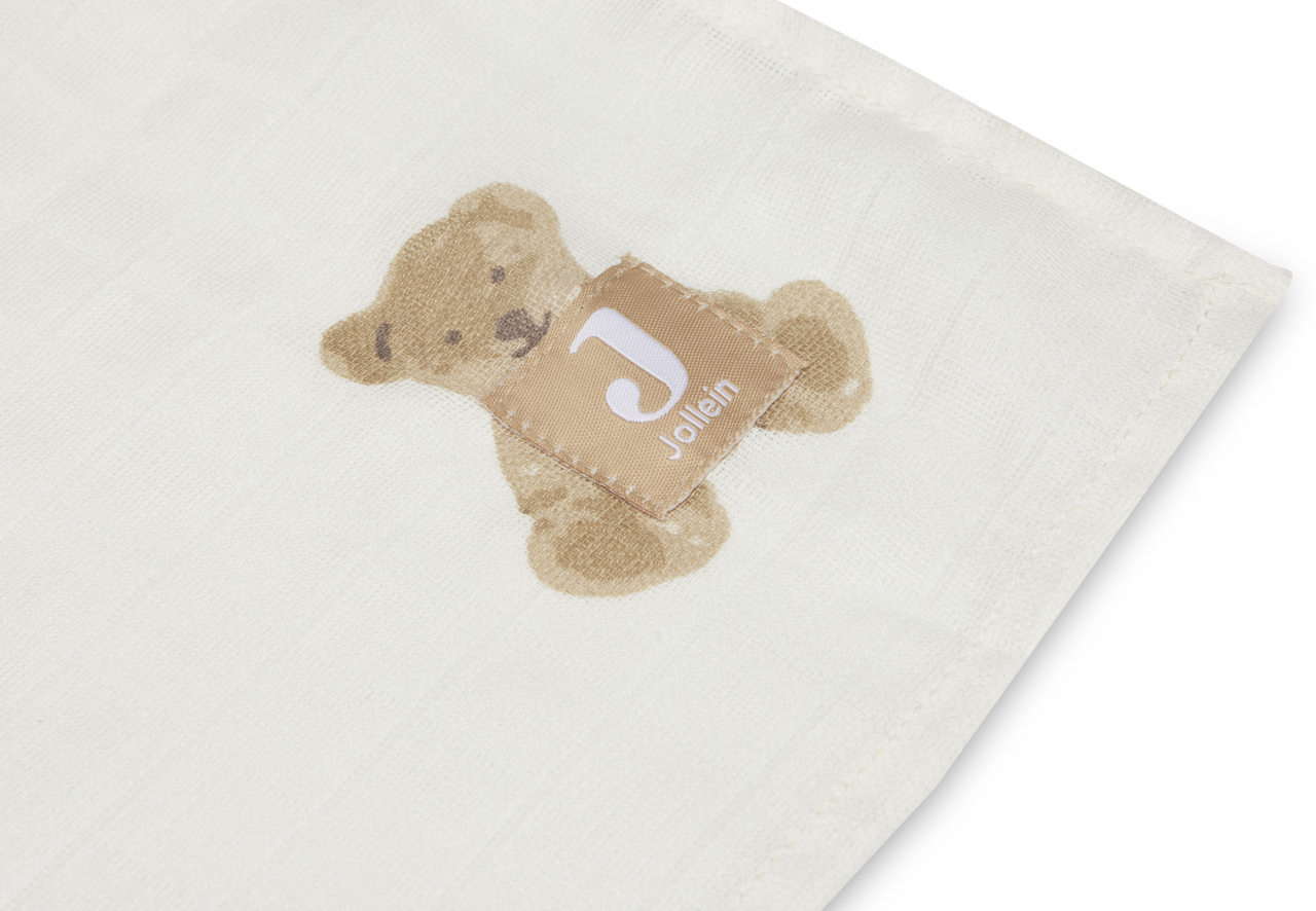 Muselină bebelusi bumbac set 2 bucati 115x115 cm Teddy Bear Jollein [3]