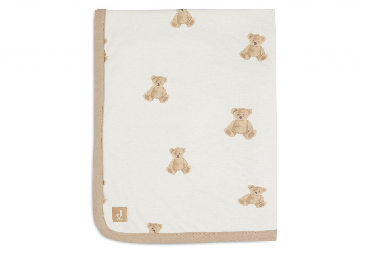 Pătură bebeluși din bumbac organic 100x75 cm, imprimeu Teddy Bear Jollein [6]