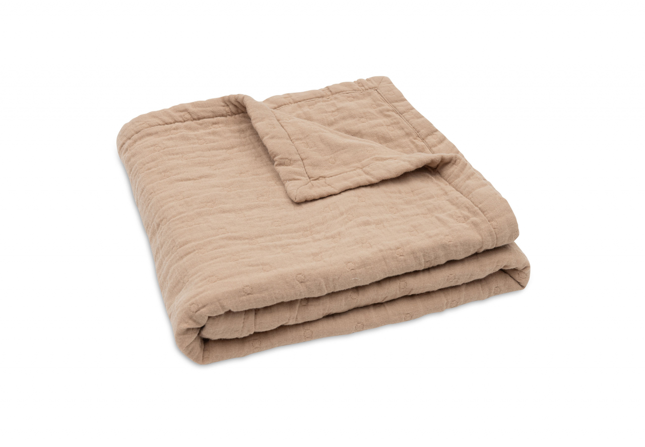 Pătură bebeluși din muselină bumbac organic 100x75 cm Jacquard Biscuit Jollein [4]