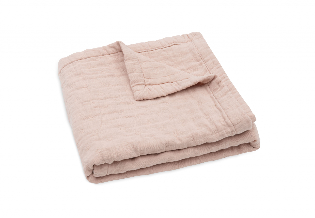 Pătură bebeluși din muselină bumbac organic 100x75 cm Jacquard Wild Rose Jollein [2]