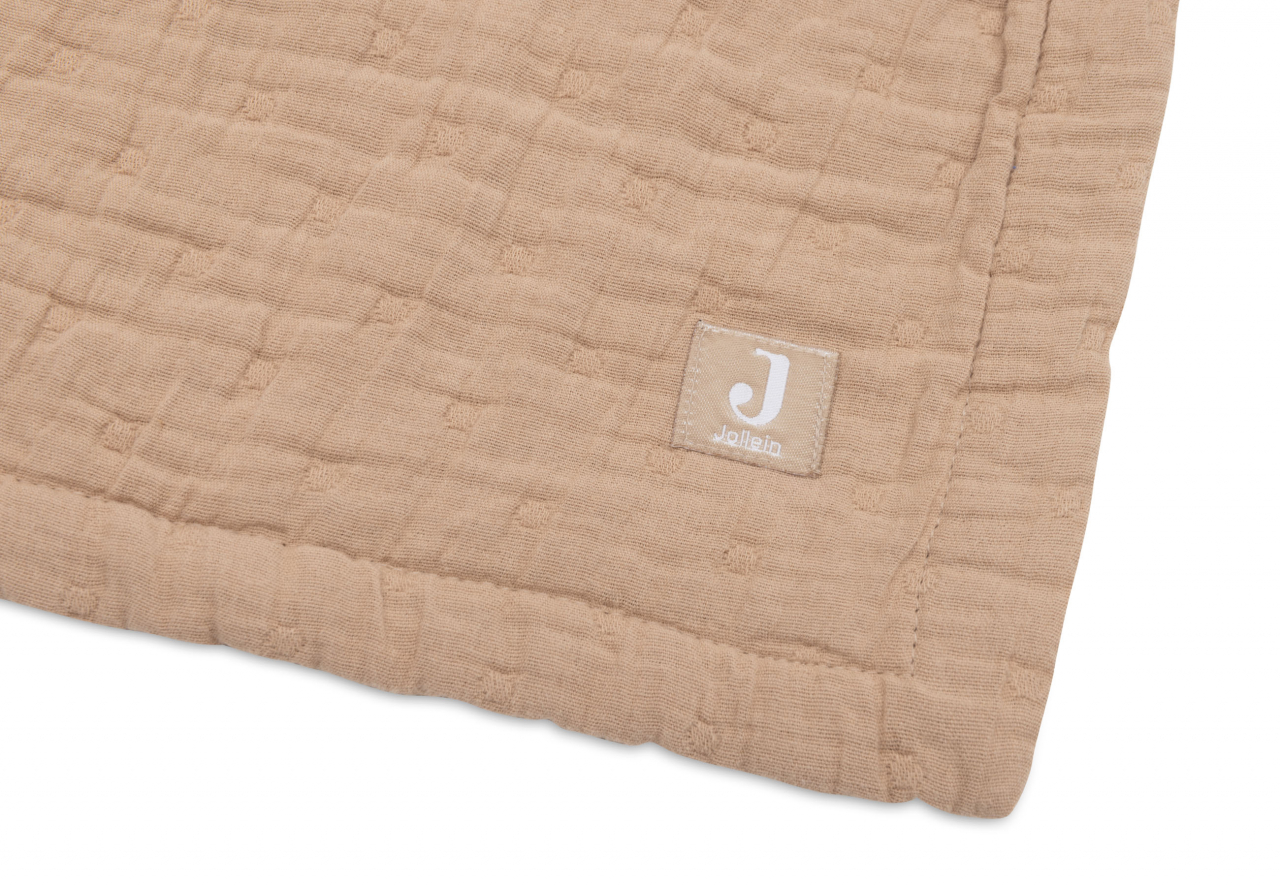 Pătură bebeluși din muselină bumbac organic 100x75 cm Jacquard Biscuit Jollein [6]