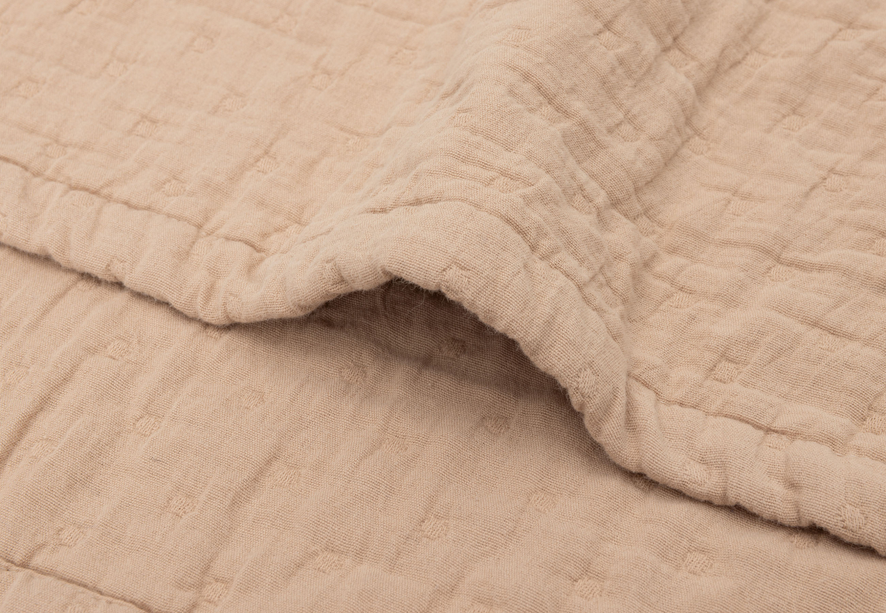 Pătură bebeluși din muselină bumbac organic 100x75 cm Jacquard Biscuit Jollein [5]
