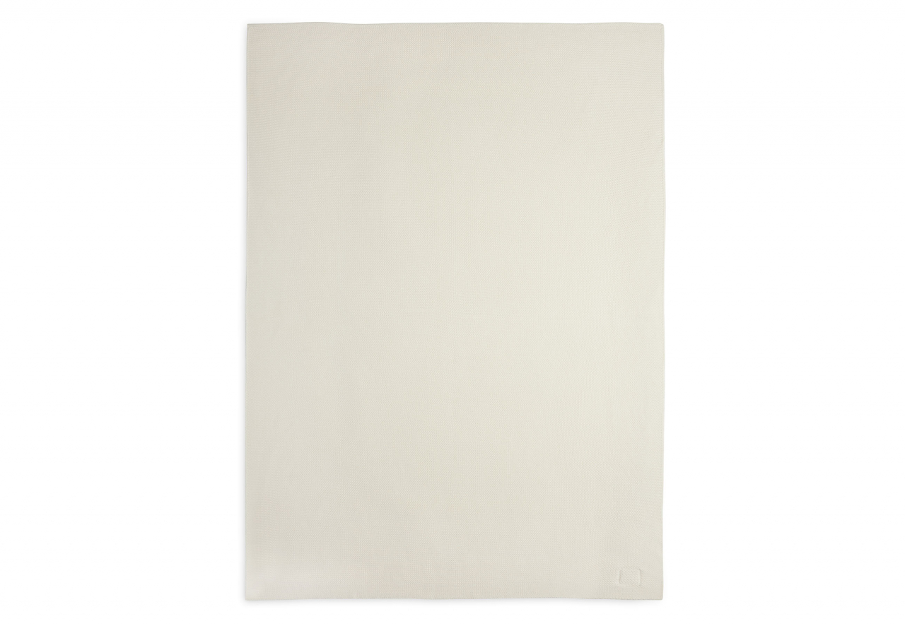 Pătură bebeluși tricotată bumbac Basic Knit Ivory 100x75 cm Jollein [3]