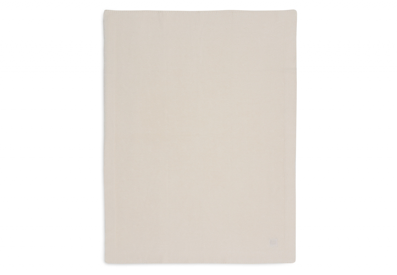 Pătură bebeluși tricotată bumbac organic 100x75 cm Cozy Knit Ivory Jollein [2]