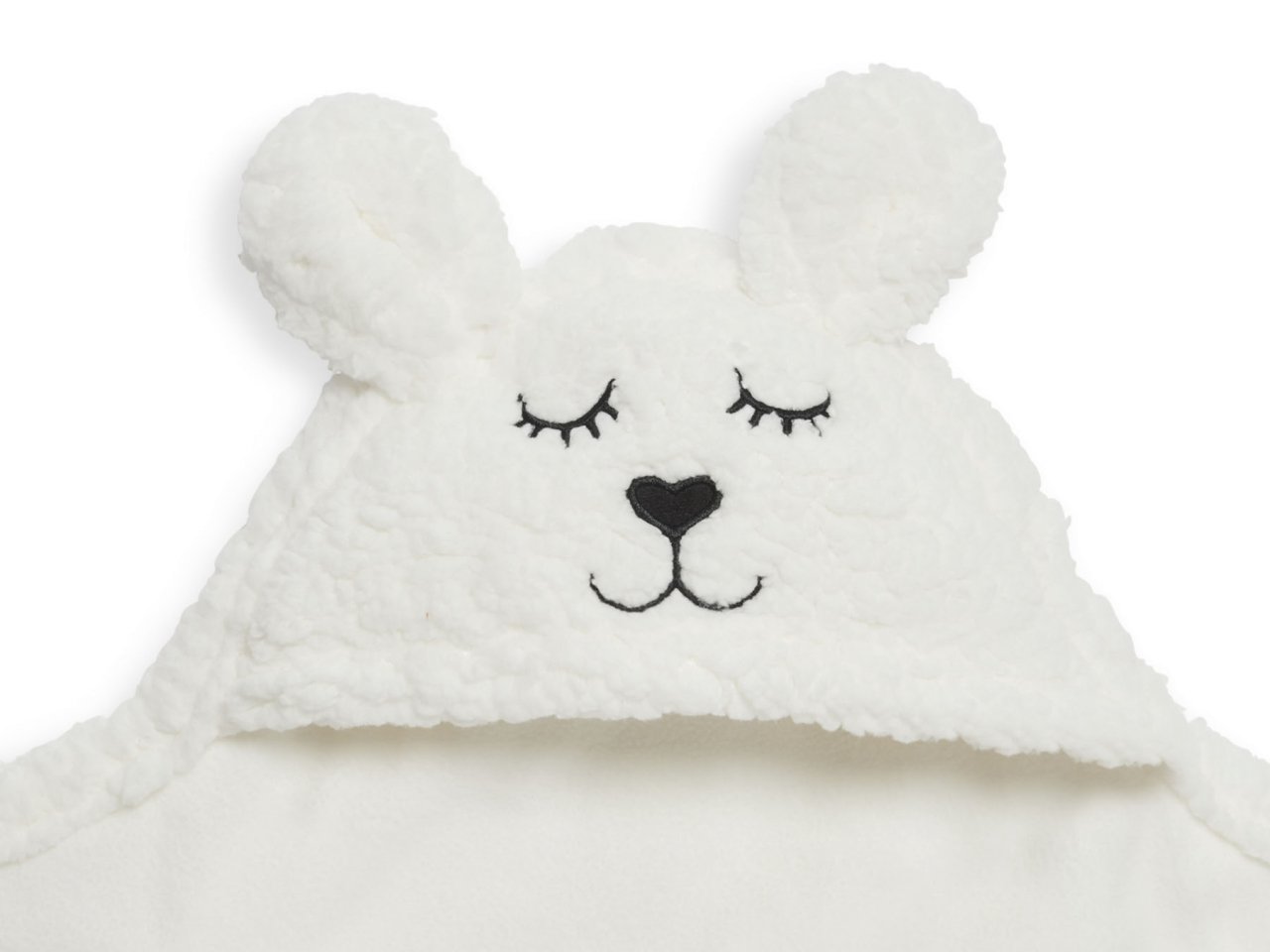 Păturică de înfășat bebeluși cu glugă pentru bebeluși Bunny alb Jollein [3]