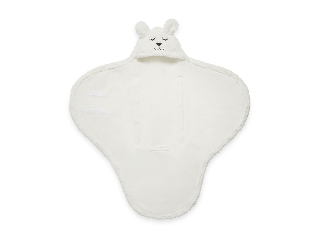 Păturică de înfășat bebeluși cu glugă pentru bebeluși Bunny alb Jollein [4]