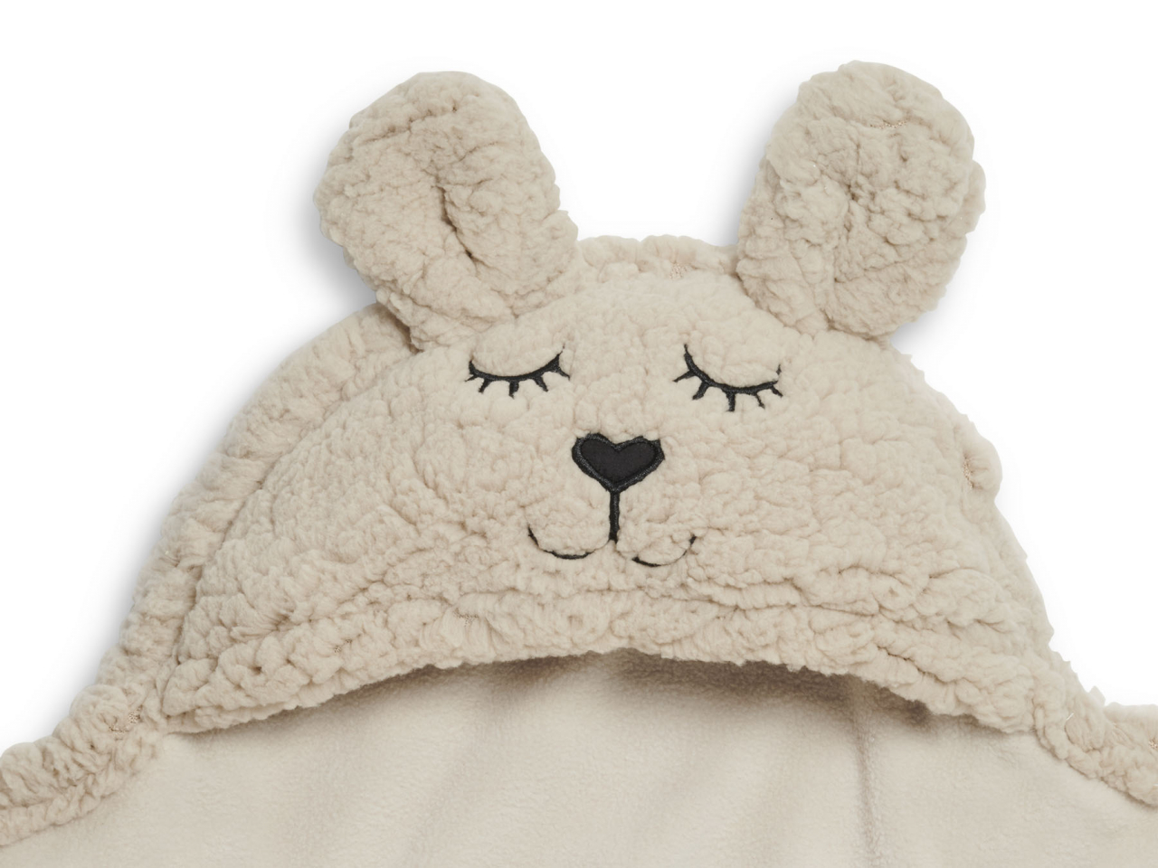 Păturică de înfășat bebeluși cu glugă pentru bebeluși Bunny bej Jollein [3]