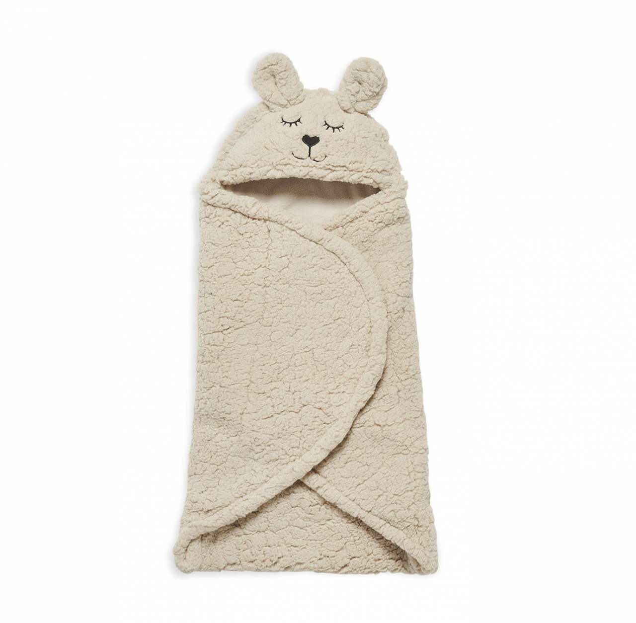 Păturică de înfășat bebeluși cu glugă pentru bebeluși Bunny bej Jollein [1]
