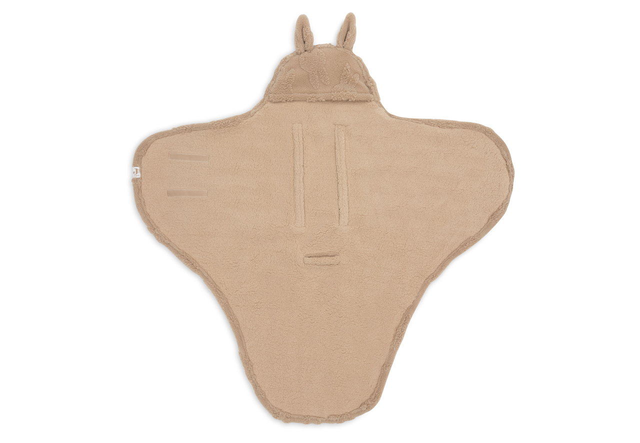 Păturică pentru înfășat bebeluși cu glugă bej Miffy Jacquard Teddy Biscuit Jollein [3]