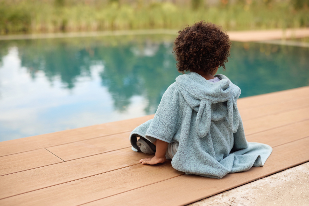 Poncho de baie din terry pentru copii – nuanța Sea Green | Jollein [6]