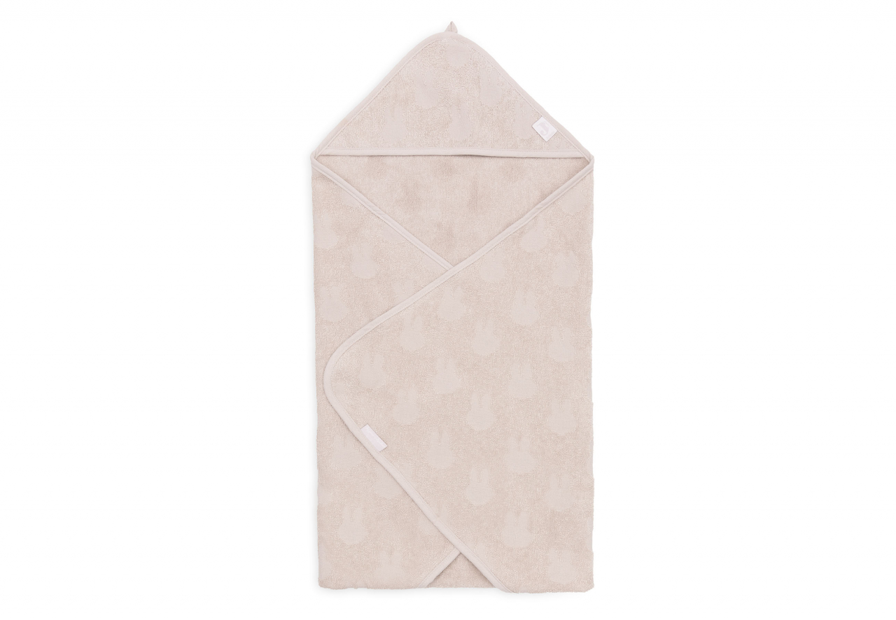 Prosop bebeluși cu glugă din bumbac terry 75x75 cm Miffy Jacquard Nougat Jollein [2]