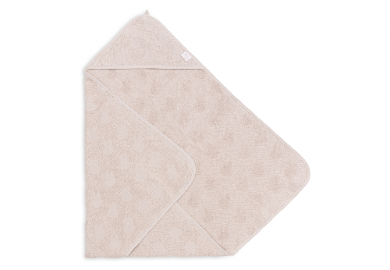 Prosop bebeluși cu glugă din bumbac terry 75x75 cm Miffy Jacquard Nougat Jollein [1]