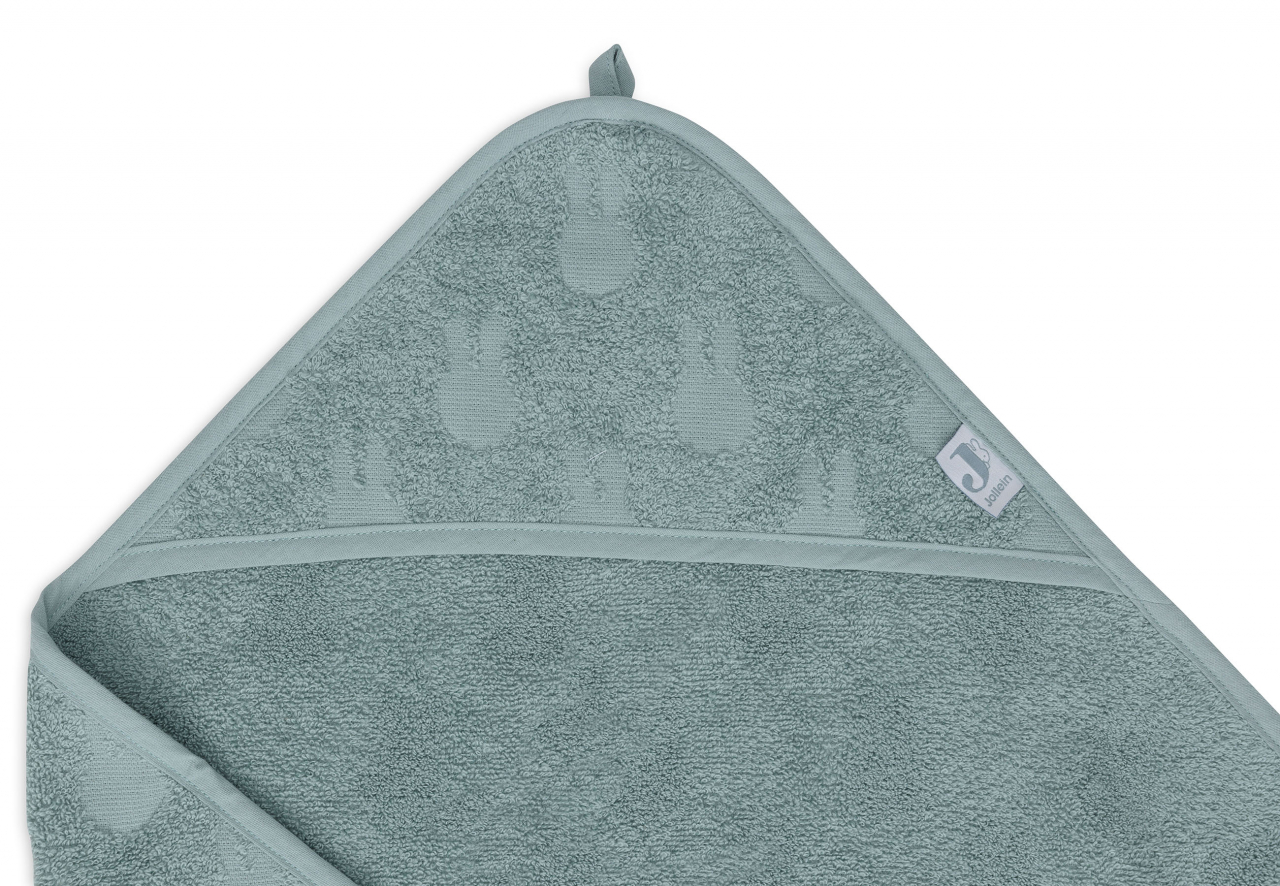 Prosop bebeluși cu glugă din bumbac terry 75x75 cm Miffy Jacquard Sea Green Jollein [4]
