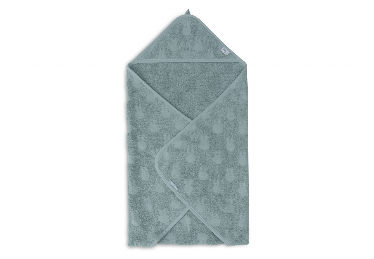 Prosop bebeluși cu glugă din bumbac terry 75x75 cm Miffy Jacquard Sea Green Jollein [2]