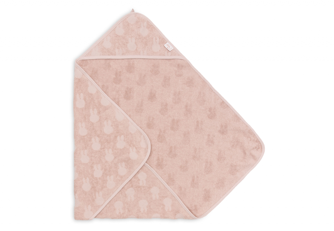 Prosop bebeluși cu glugă din bumbac terry 75x75 cm Miffy Jacquard Wild Rose Jollein [1]
