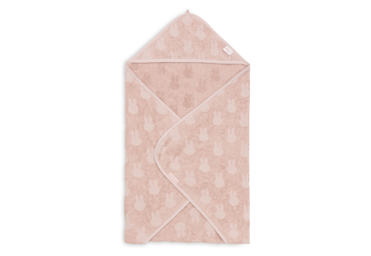 Prosop bebeluși cu glugă din bumbac terry 75x75 cm Miffy Jacquard Wild Rose Jollein [2]