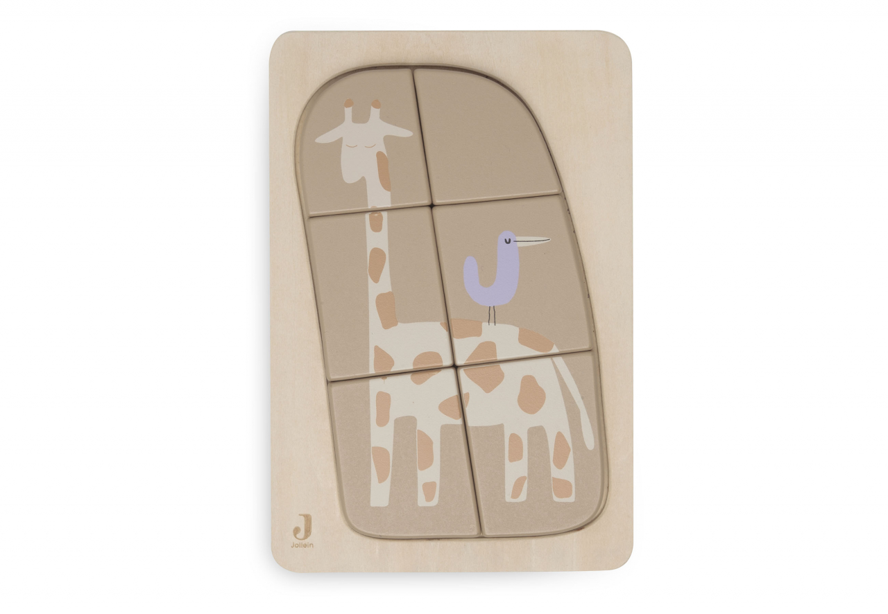 Puzzle din lemn pentru bebelusi, lemn FSC Giraffe Jollein [3]