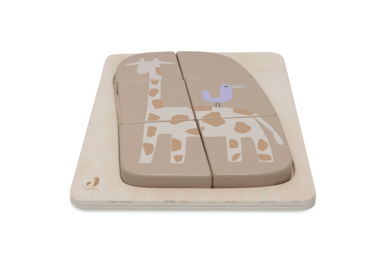 Puzzle din lemn pentru bebelusi, lemn FSC Giraffe Jollein [2]