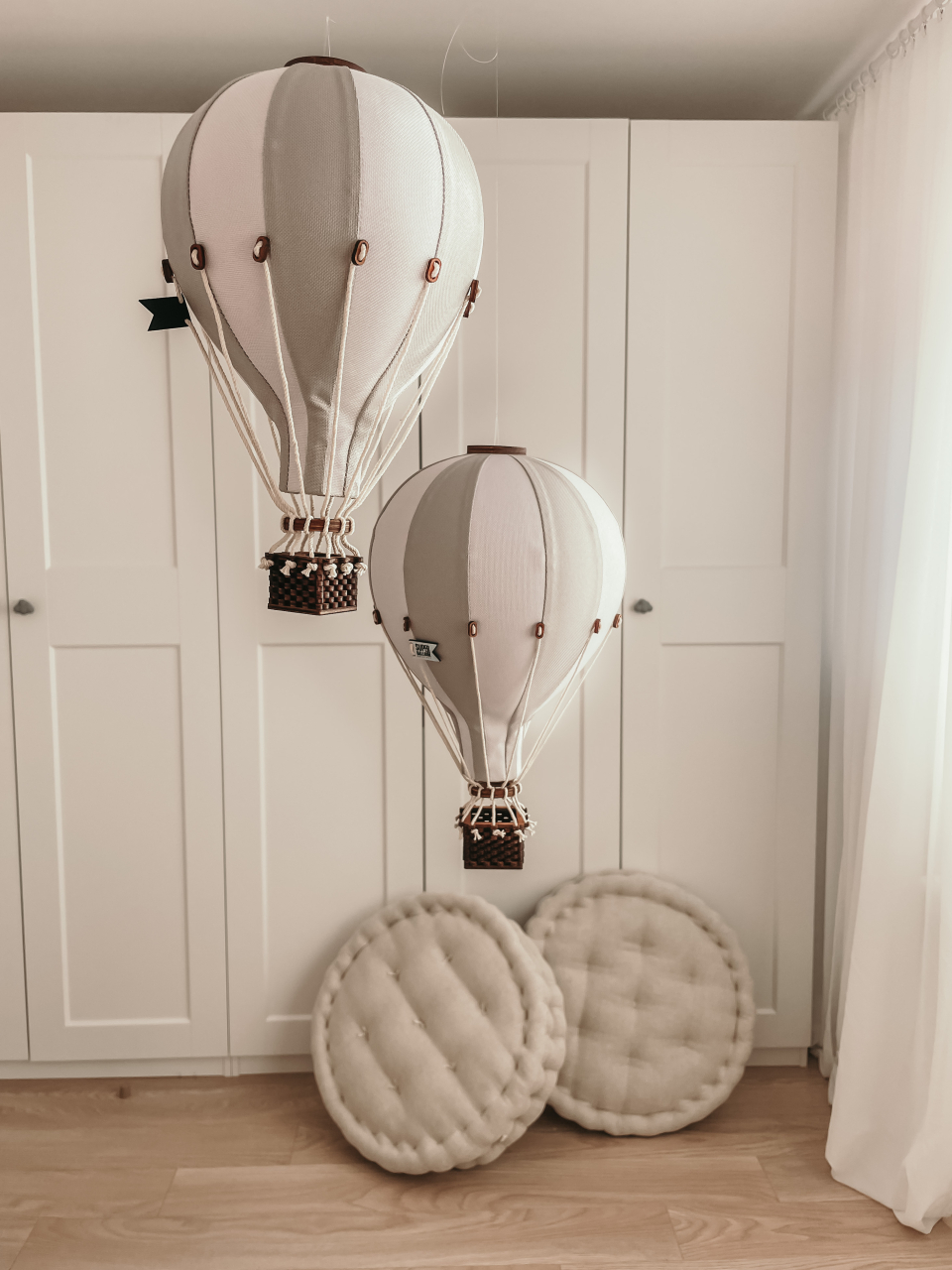 Set baloane decorative cu aer cald gri, 28 cm și 33 cm | Decor cameră copil [4]