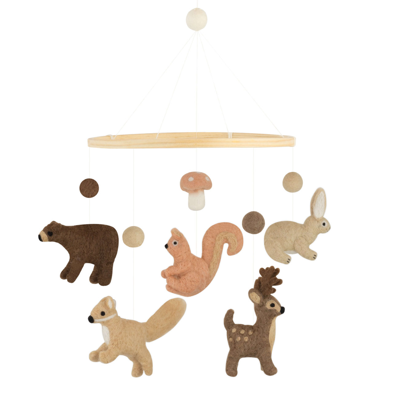 Set carusel decorativ pentru pătuț bebeluși cu animale din pădure si ghirlanda Forest Babybello [7]