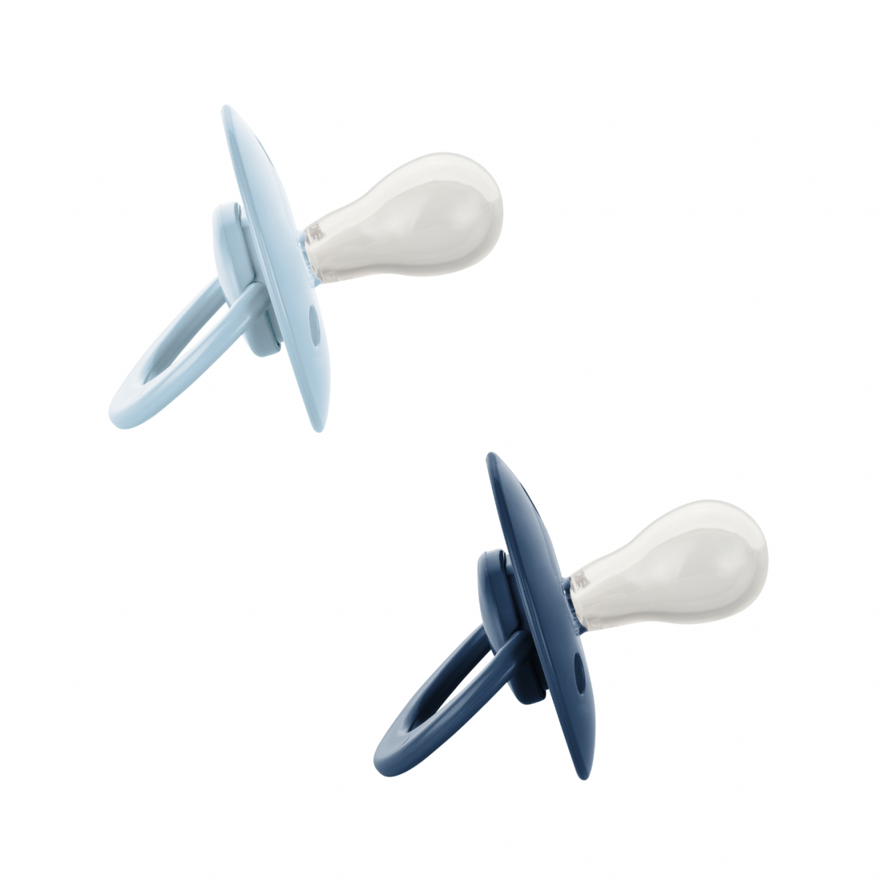 Suzetă cu tetină rotundă set 2 bucăti, bleu Le Biberon Francais [3]