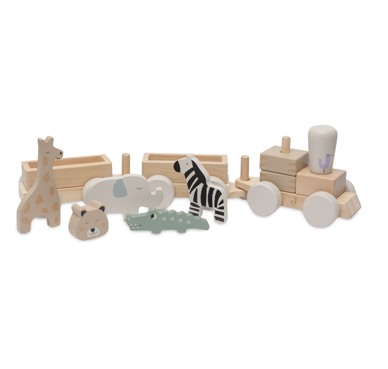 Trenulet din lemn FSC cu animale Jungle Jambo Jollein [4]