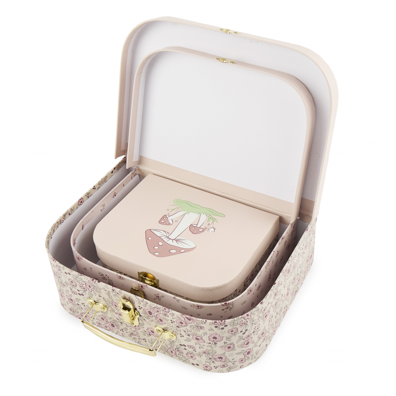 Valize decorative set 3 bucati Ella Dreamy Flowers Bieco [6]