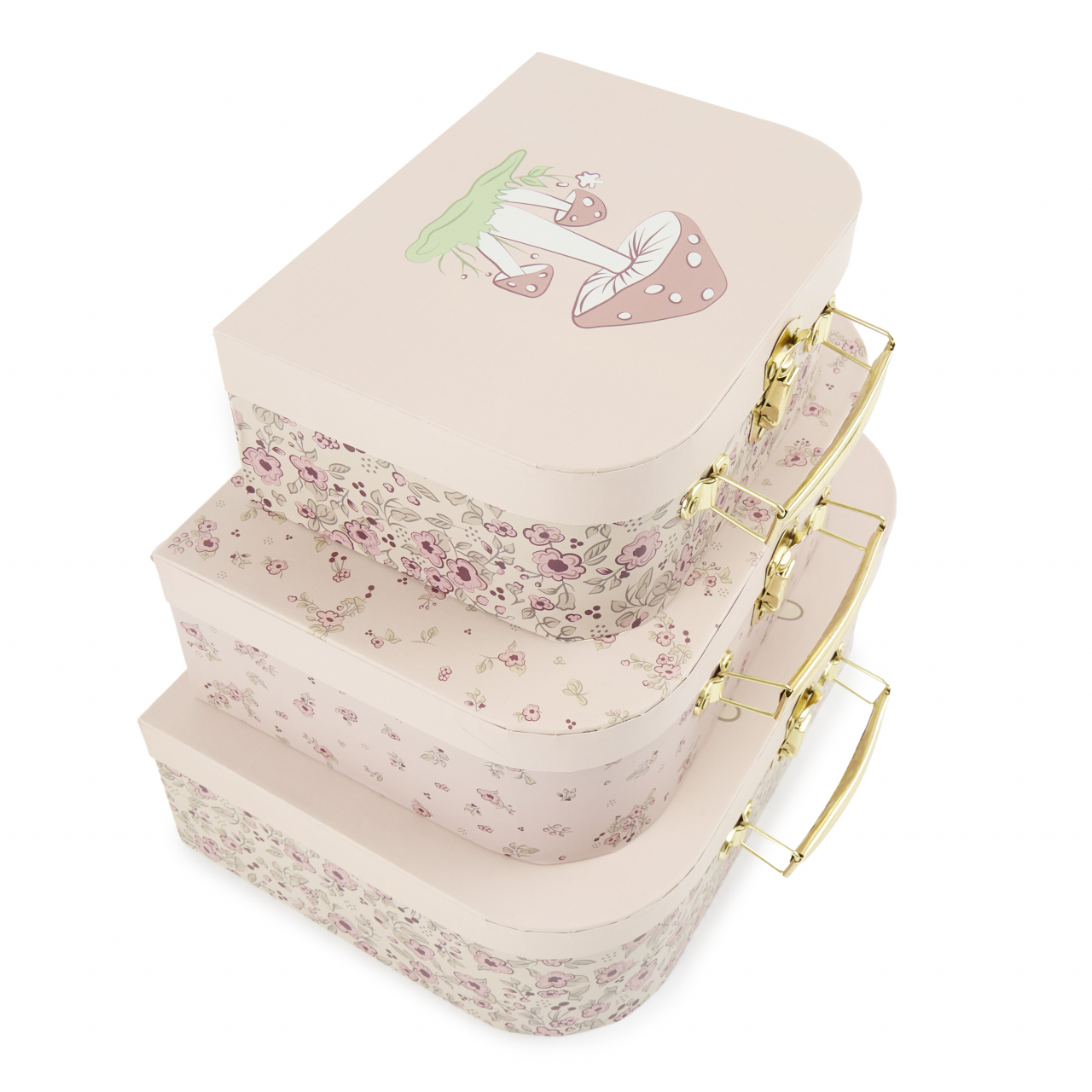 Valize decorative set 3 bucati Ella Dreamy Flowers Bieco [5]