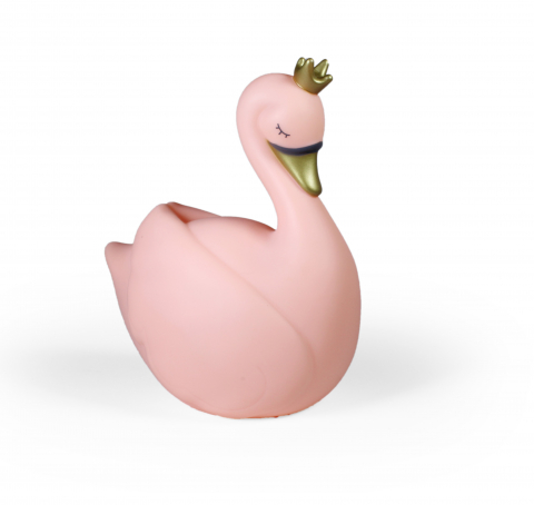 Lămpi de veghe bebeluși și copii - Lampă de veghe bebeluși și copii lebădă Dame Blanche Peach – Atelier Pierre Junior