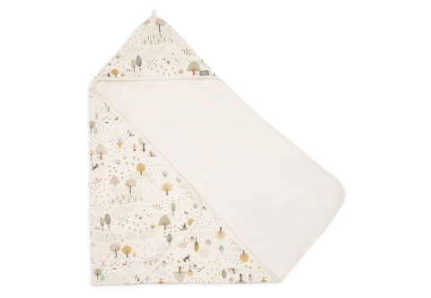 Produse - Prosop bebeluși bumbac Oeko-Tex cu glugă 75x75 cm, Tiny Park Jollein