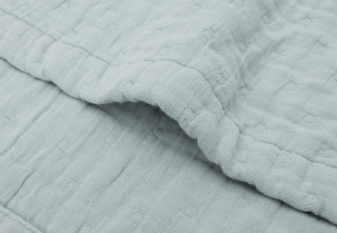 Pătură bebeluși din muselină bumbac organic 100x75 cm Jacquard Sea Green Jollein [5]