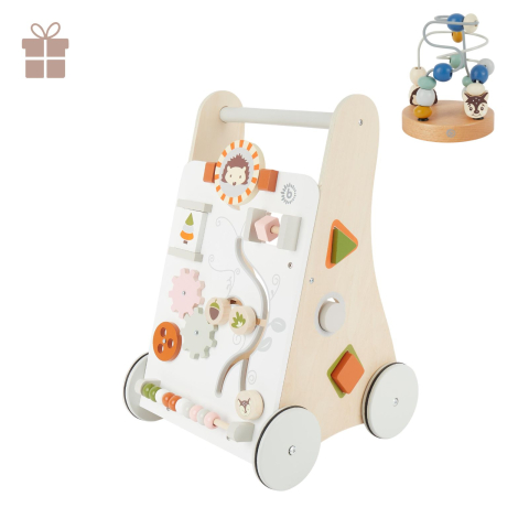 Jucării din lemn - Premergător din lemn cu activități și forme, colecția animale din pădure Bieco