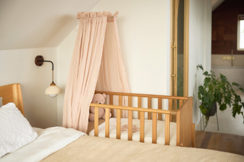 Baldachin pentru pătuț bebeluși roz Wild Rose 155 cm Jollein [2]